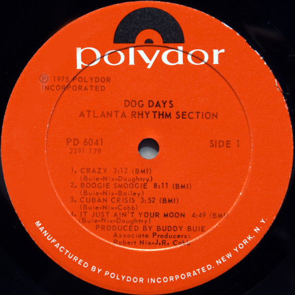 Atlanta Rhythm Section : Dog Days (LP, Album, PRC)
