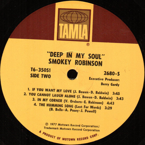 Smokey Robinson : Deep In My Soul (LP, Album)