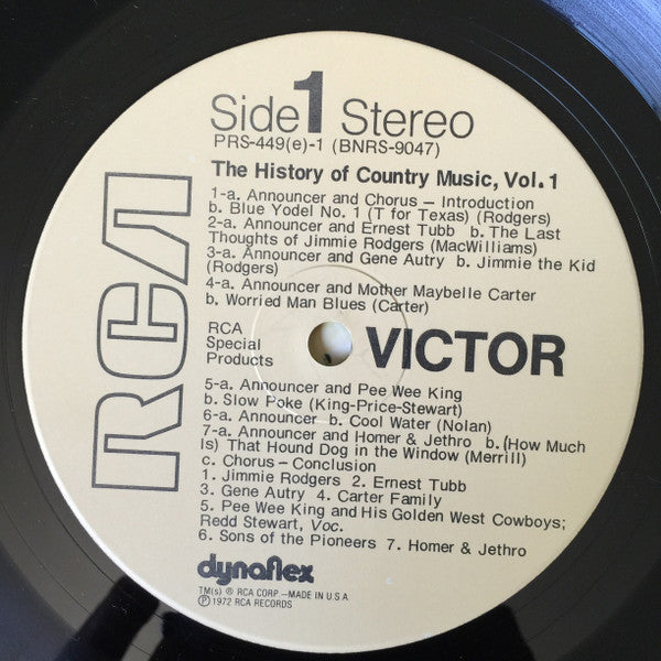 Various : The History Of Country Music - Volume 1 (2xLP, Comp)