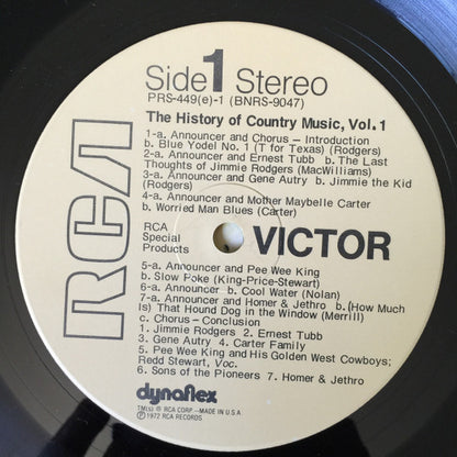 Various : The History Of Country Music - Volume 1 (2xLP, Comp)