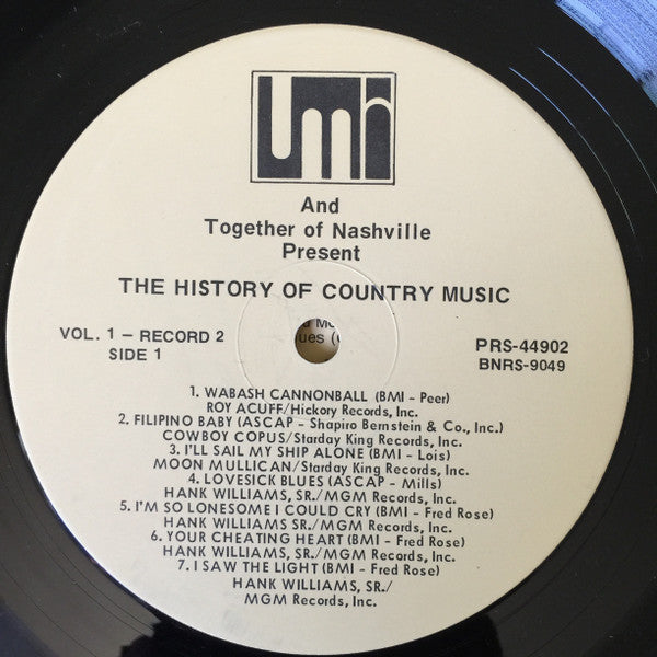 Various : The History Of Country Music - Volume 1 (2xLP, Comp)