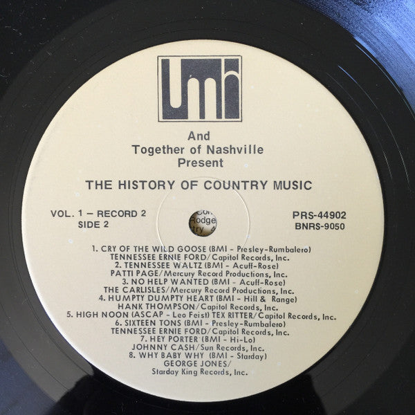 Various : The History Of Country Music - Volume 1 (2xLP, Comp)