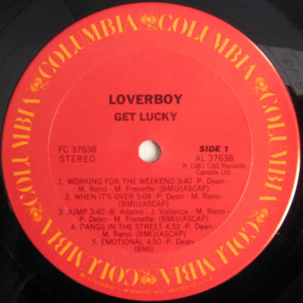 Loverboy : Get Lucky (LP, Album, Pit)