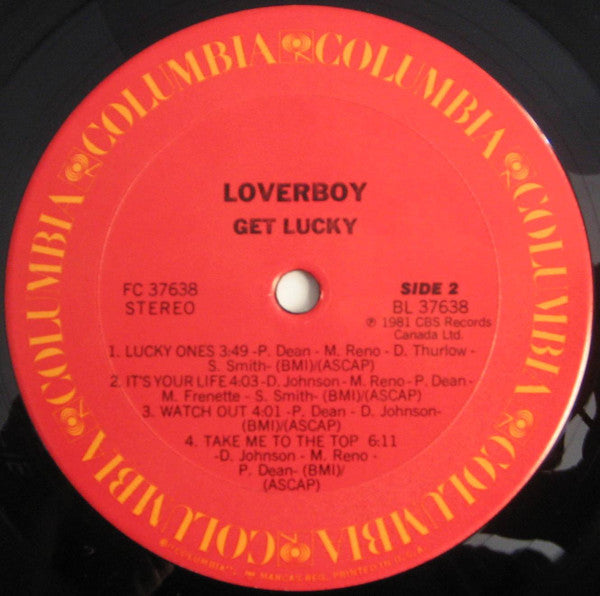 Loverboy : Get Lucky (LP, Album, Pit)