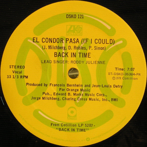 Back In Time : El Condor Pasa (If I Could) / All I Wanna Love Is Love (12", Promo)