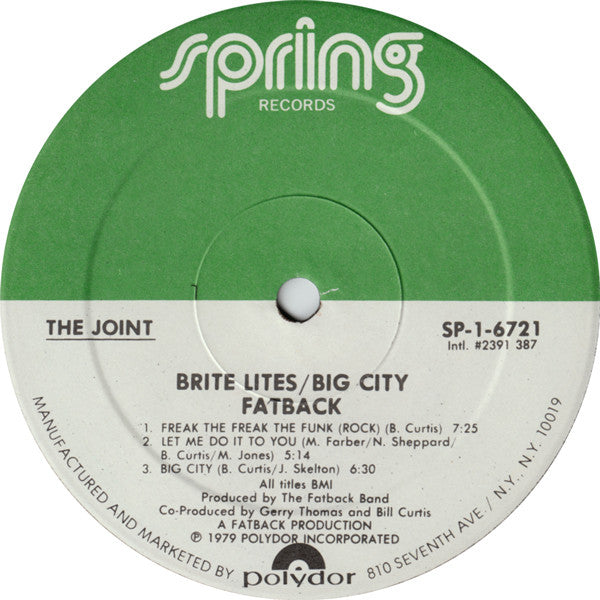 The Fatback Band : Brite Lites, Big City (LP, Album, Spe)