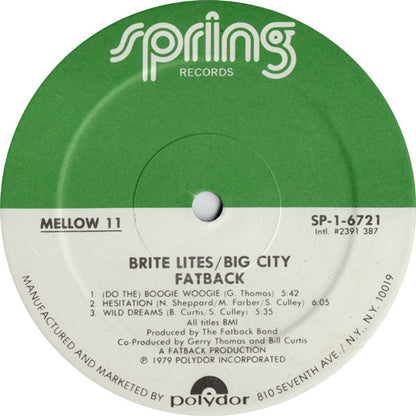 The Fatback Band : Brite Lites, Big City (LP, Album, Spe)