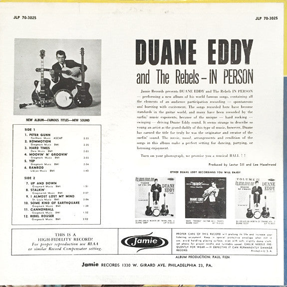 Duane Eddy And The Rebels : In Person (LP, Album)