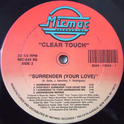 Clear Touch : Surrender (Your Love) (12")