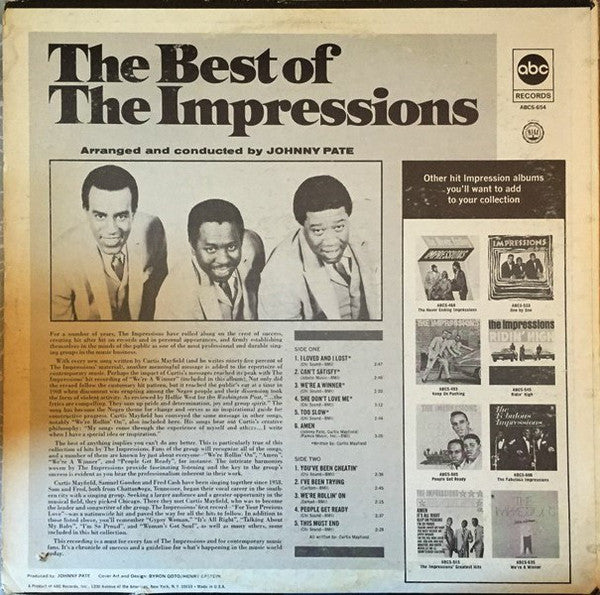 The Impressions : The Best Of The Impressions (LP, Comp, RE)
