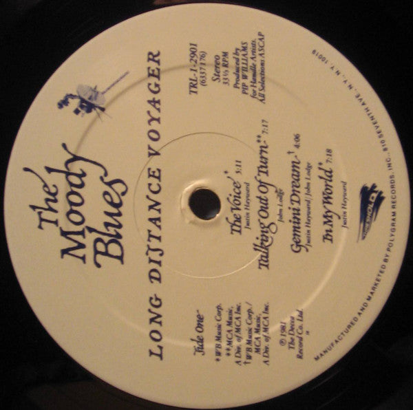 The Moody Blues : Long Distance Voyager (LP, Album, Pre)