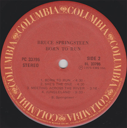 Bruce Springsteen : Born To Run (LP, Album, RE, Cin)