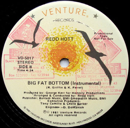 Redd Hott : Big Fat Bottom (12", Promo)
