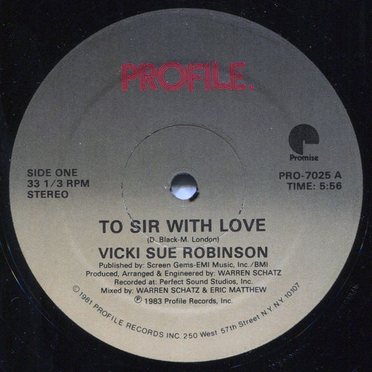 Vicki Sue Robinson : To Sir With Love (12", Single)