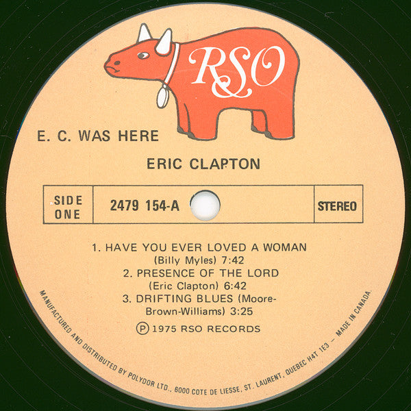 Eric Clapton : E.C. Was Here (LP, Album)