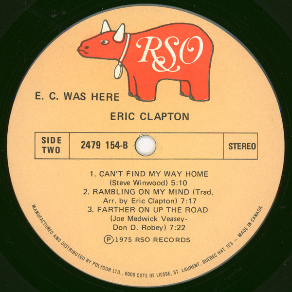 Eric Clapton : E.C. Was Here (LP, Album)