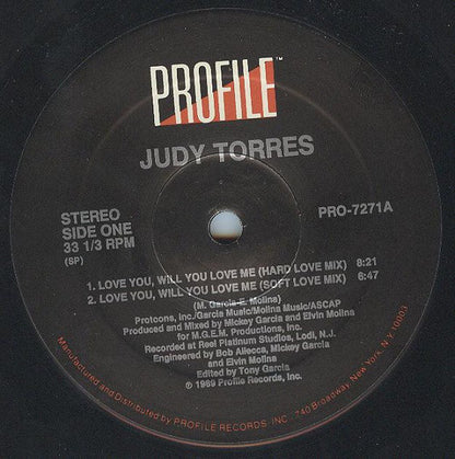 Judy Torres : Love You, Will You Love Me (12")