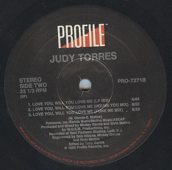 Judy Torres : Love You, Will You Love Me (12")