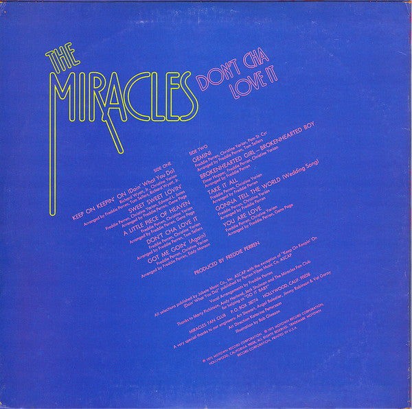 The Miracles : Don't Cha Love It (LP, Album)