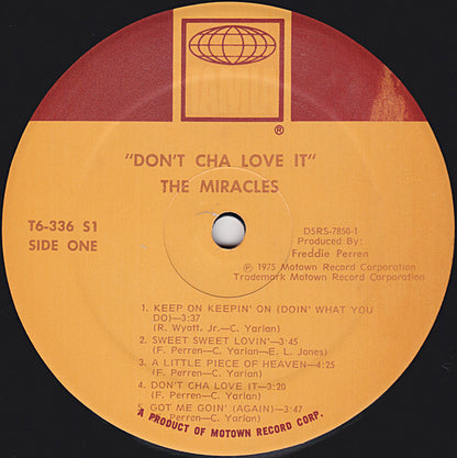 The Miracles : Don't Cha Love It (LP, Album)