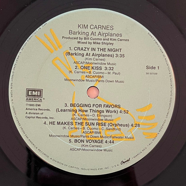 Kim Carnes : Barking At Airplanes (LP, Album, Club)