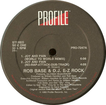 Rob Base & DJ E-Z Rock : Joy And Pain (Remix) (12", Single)