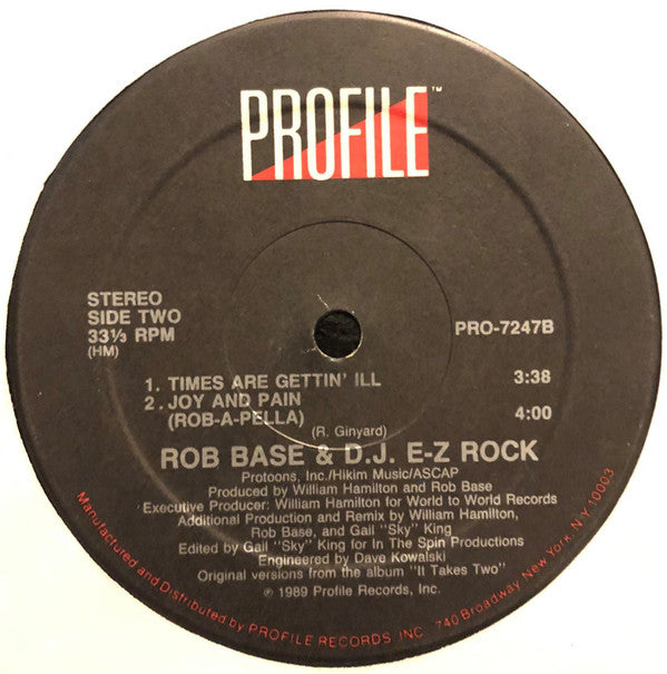 Rob Base & DJ E-Z Rock : Joy And Pain (Remix) (12", Single)