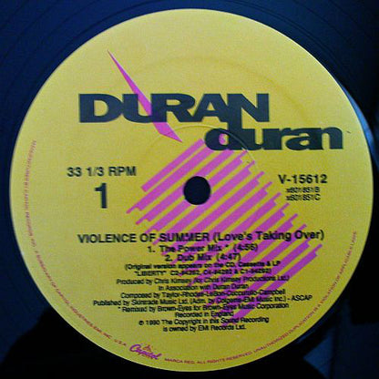 Duran Duran : Violence Of Summer (Love's Taking Over) (12", Maxi, Spe)