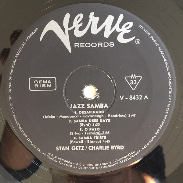 Stan Getz / Charlie Byrd : Jazz Samba (LP, Album, Mono, Gat)