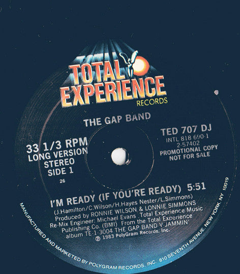 The Gap Band : I'm Ready (If You're Ready) (12", Promo)