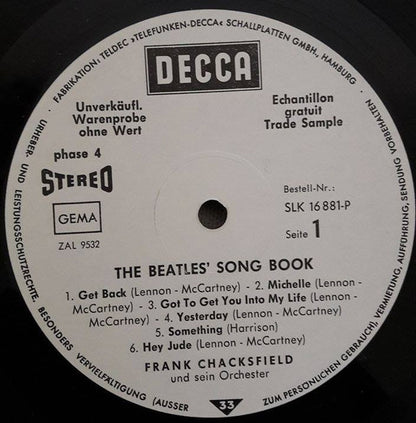Frank Chacksfield & His Orchestra : The Beatles' Song Book (LP, Album)