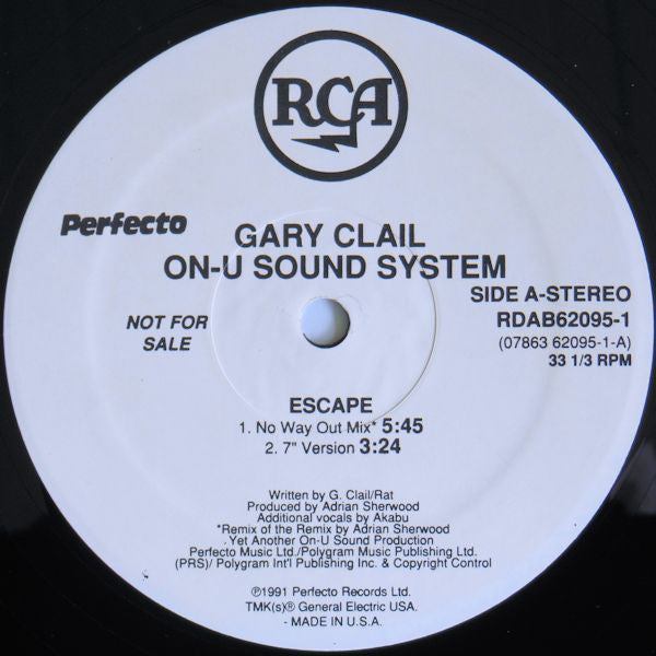 Gary Clail & On-U Sound System : Escape (12", Single, Promo)