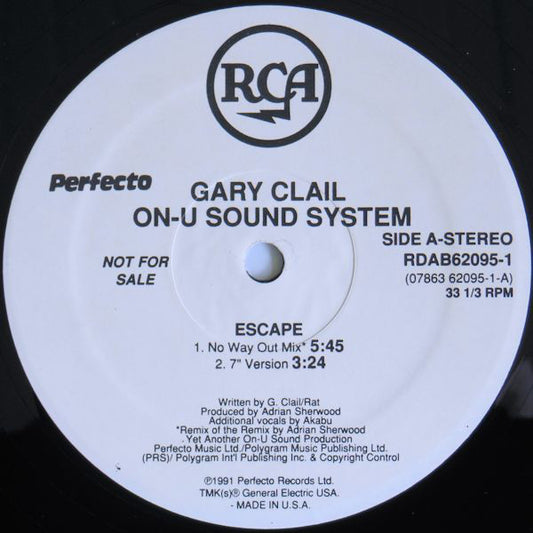 Gary Clail & On-U Sound System : Escape (12", Single, Promo)