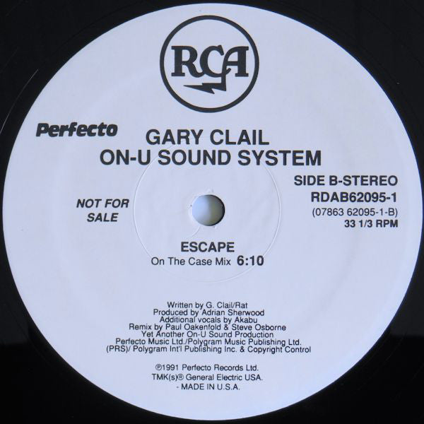 Gary Clail & On-U Sound System : Escape (12", Single, Promo)