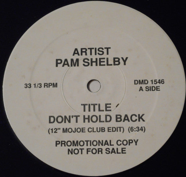 Pam Shelby : Don't Hold Back (12", Promo)