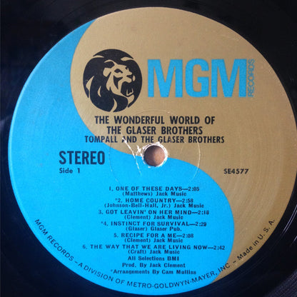Tompall Glaser & The Glaser Brothers : The Wonderful World Of The Glaser Brothers (LP, MGM)