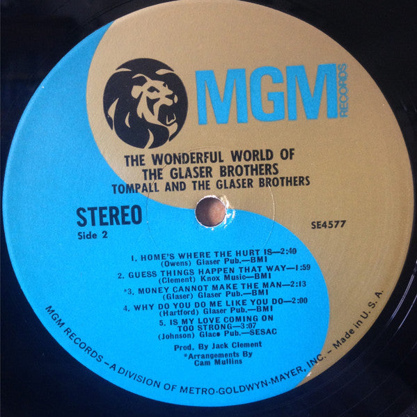 Tompall Glaser & The Glaser Brothers : The Wonderful World Of The Glaser Brothers (LP, MGM)