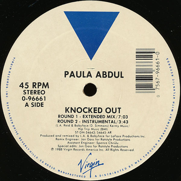 Paula Abdul : Knocked Out (12", Single)