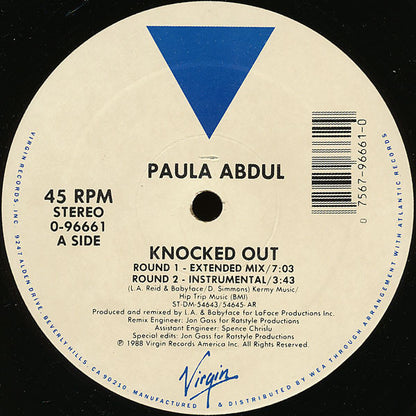 Paula Abdul : Knocked Out (12", Single)
