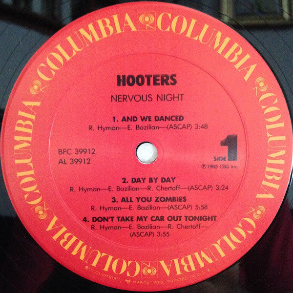 The Hooters : Nervous Night (LP, Album, Pit)