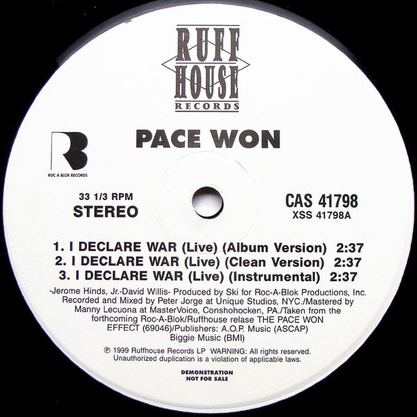 Pacewon : I Declare War (12", Promo)