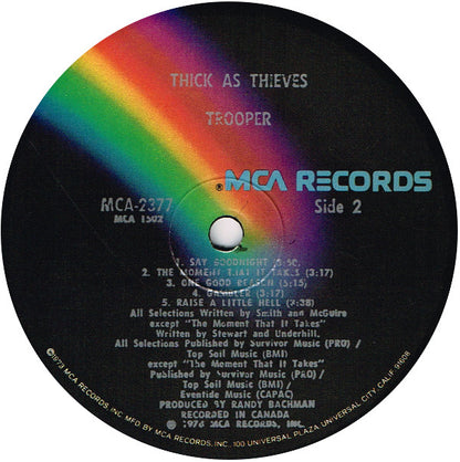 Trooper (4) : Thick As Thieves (LP, Album, Glo)