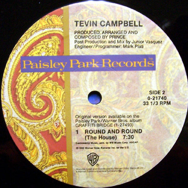 Tevin Campbell : Round And Round (12", Maxi)