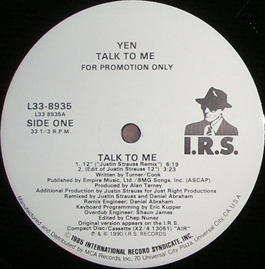 Yen : Talk To Me (12", Promo)