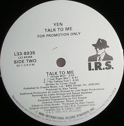 Yen : Talk To Me (12", Promo)