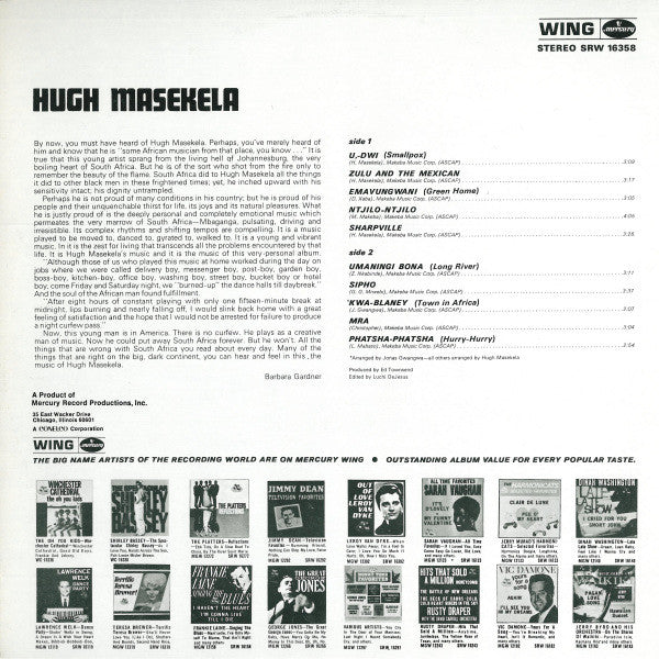 Hugh Masekela : Hugh Masekela (LP, Album, RE)