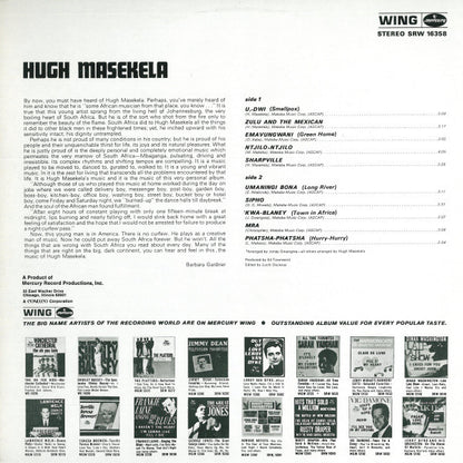 Hugh Masekela : Hugh Masekela (LP, Album, RE)