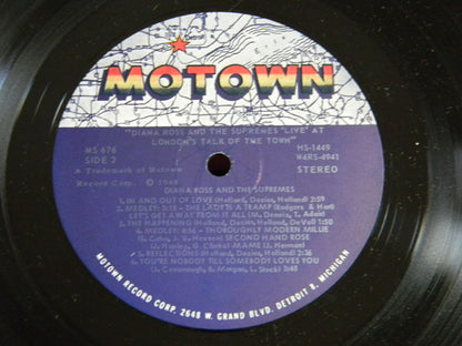 The Supremes : 'Live' At London's Talk Of The Town (LP, Album, Ind)