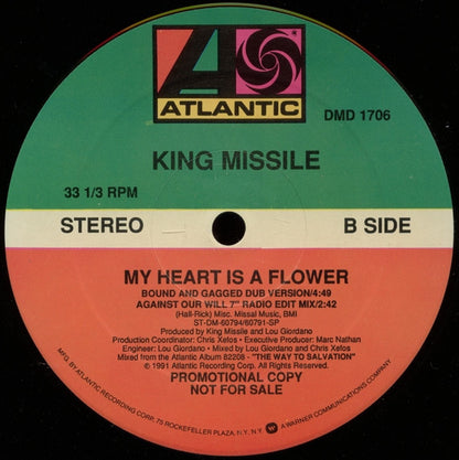 King Missile : My Heart Is A Flower (12", Promo)