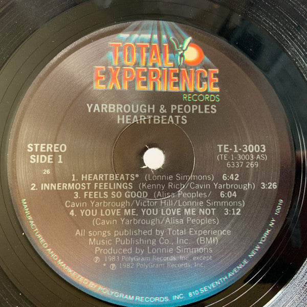 Yarbrough & Peoples : Heartbeats (LP, Album, 26 )